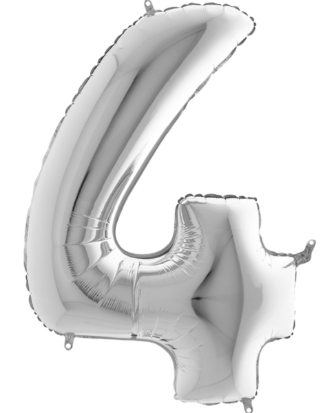Silberne Zahl: 4 - 102cm